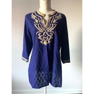 Chico's gold embroidered tunic size 2